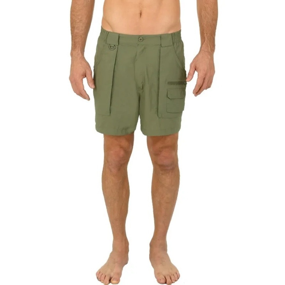 Uzzi Cargo‎ Shorts Men's Large Olive Nylon Hiking Fishing Lightweight Outdoor